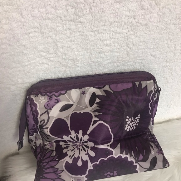 Thirty-One Purple Floral Cosmetic Bag - Picture 2 of 5